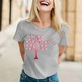 thumbnail image 2 of Pink Ribbon Shirts for Women Cancer Awareness Short Sleeve Tees Inspirational Cancer Tops, 2 of 5