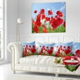 thumbnail image 2 of Designart Close Up of Amazing Poppy Flowers - Floral Throw Pillow - 18x18, 2 of 4