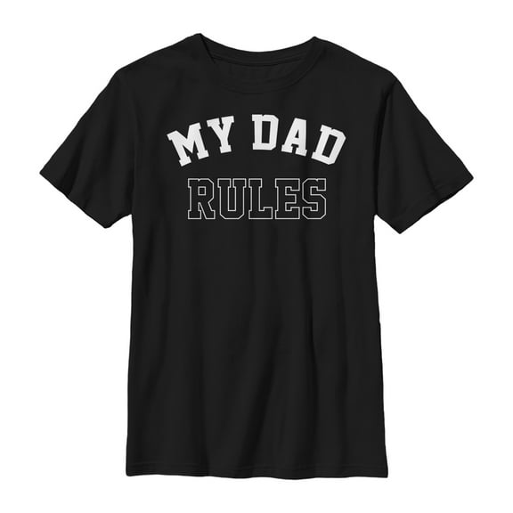 Boy's Lost Gods Father's Day Dad Rules Graphic Tee Black Small