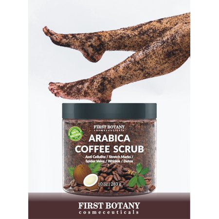 100% Natural Arabica Coffee Scrub with Organic Coffee, Coconut and Shea Butter - Best Acne, Anti Cellulite and Stretch Mark treatment, Spider Vein Therapy for Varicose Veins & Eczema (10 (Best Treatment For Varicocele)