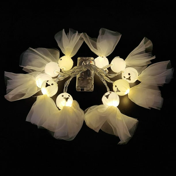 Guirnalda de luces LED con forma de calabaza para fiesta de Halloween, adorno de lámpara fantasma para interior y exterior, 1,5 M, 10LED, 2023
