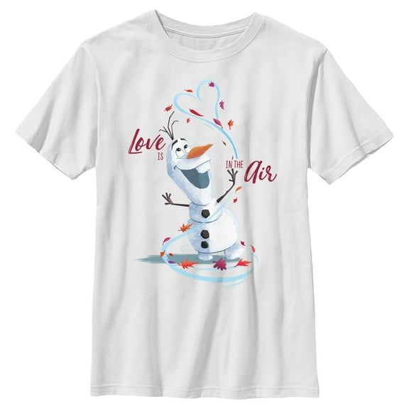 Boy's Frozen Love Is in the Air Olaf  Graphic Tee White Medium