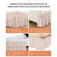 thumbnail image 6 of Pink Flowers Wrap Around Bed Skirts for Queen Bed 18" Drop,Bed Skirt with Adjustable Elastic Belt Dust Ruffle Bed Valance for Bedroom Hotel Baroque Scroll Floral Damask Pattern Art Bed Frame Cover, 6 of 7