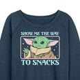 thumbnail image 3 of Star Wars - The Mandalorian Grogu The Way To Snacks  - Wo Men's French Terry Long Sleeve Pullover, 3 of 5