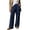 A-Navy, variant on Trousers for Women High Rise Flared Wide Leg Slacks with Front Crease, Versatile Business Casual Pants