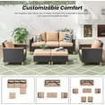 thumbnail image 6 of Farini Outdoor Furniture Set, 7 Piece Patio Sectional Furniture Set with Cushions, PE Outdoor Wicker Conversation Set Sectional Patio Sofa, All-Weather Rattan Sofa for Backyard, Garden, and Poolside, 6 of 8