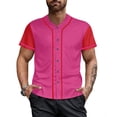 thumbnail image 2 of Pink Baseball Jersey for Men Hip Hop Hipster Button Down Shirts Sports Uniforms, 2 of 5