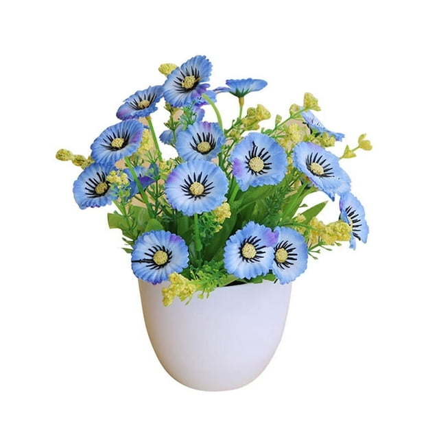 Pot 1 Set Artificial Pot Fade-less Ornamental Multi-purpose Clear Texture No Trimming Artificial Flower Garden Decoration