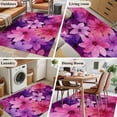 thumbnail image 5 of Area Rugs for Living Room Bedroom, Watercolor Flowers 4'x6' Rug Washable Carpet Runner Indoor Outdoor, Spring Floral Vintage Pink Purple Non Slip Accent Floor Mats Rug for Kitchen, Office, 5 of 8