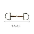 thumbnail image 4 of Stainless Steel Wear-resistant Lightweight Double Jointed D Ring Bit with Copper Rollers Practical Horse Riding Gear for Bag, 4 of 7