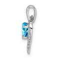 thumbnail image 2 of Sterling Silver Heart Swiss Blue Topaz & Diamond Heart Pendant Carat Wt- 0.53ct, 2 of 4