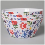 GreaterGood Flower Garden Paws Melamine Dinnerware Set - Set of 4