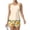 Fluorescence Yellow, variant on Tankini Swimsuits for Women Sunflower Print Drawstring Crew Neck Sports Bathing Suit Summer Vacation 2 Piece Swimsuit Beige M