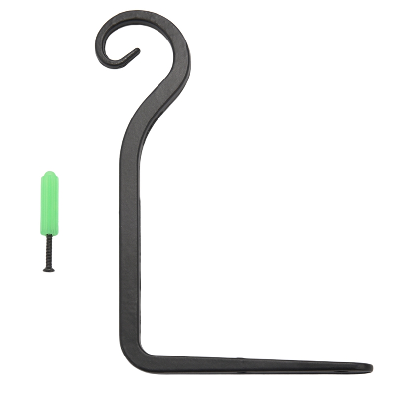 Simple Black Wall Wrought Iron Decorative Bent Hook SShaped Hook Belt