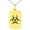 Gold, variant on Tioneer Stainless Steel Barbed Wire Biohazard Engraved Small Rectangle Dog Tag Charm Pendant Necklace
