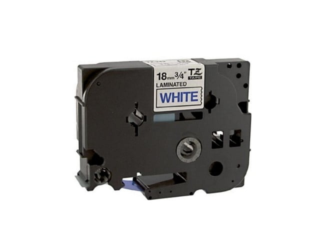 PrinterDash Compatible Replacement for Brother Blue on White Laminated P-Touch Label Tape (3/4in X 26.25Ft/18mm X 8m) (TZE-243)