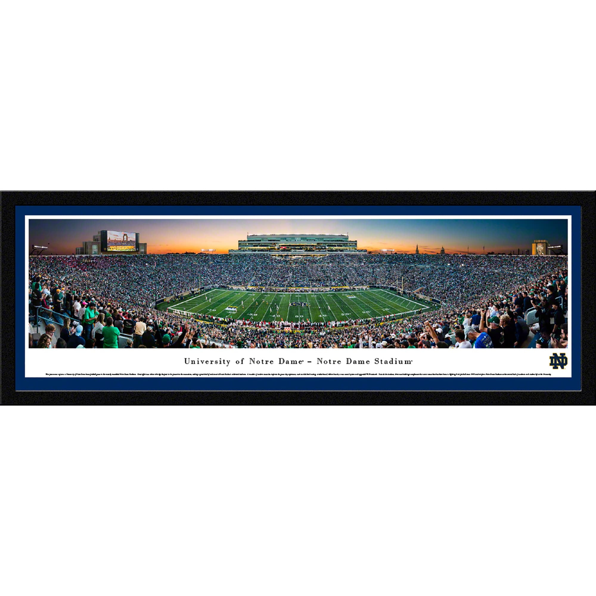 Notre Dame Fighting Irish 42" x 15.5" Football Select Framed Panoramic