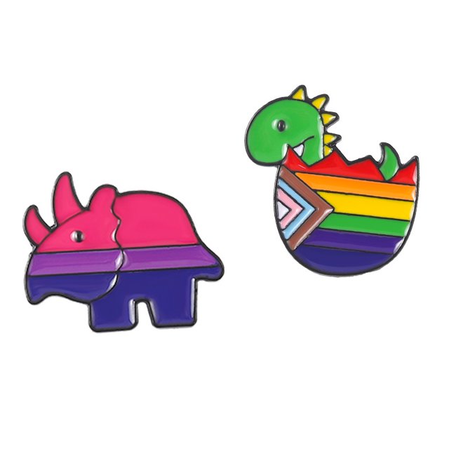 2 Unids/Set Lindo Gato Esmalte Pins Animal Pato Gatito Solapa Broches De Dinosaurio Pin Insignia Divertida De Dibujos Animados Accesorios De Joyería Regalo Gao Jiahui unisex
