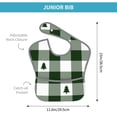 thumbnail image 4 of Bingfone Mess-Proof Baby Bib - Waterproof Bib For Baby Boy Or Girl With Food Catcher Pocket, Unisex-Green White Lumberjack Plaid, 4 of 8