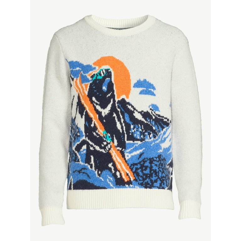 Free Assembly Men's Graphic Intarsia Sweater 