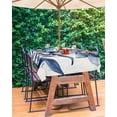 thumbnail image 3 of Fsddascl Blue Floral Spring Outdoor Tablecloth - 60x120 Inch Rectangle Dining Table Cover, Vintage Summer Botanical Art Waterproof Outdoor Table Cloth with Umbrella Hole & Zipper for Picnic/Patio, 3 of 7
