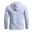 thumbnail image 6 of Ulitacool Men T Shirt Hooded Tee Shirts Long Sleeve Pullover Top With Pocket Blend Athletic Training Gym Workout Streetwear Classic Clothes Blue, 6 of 8