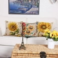 thumbnail image 2 of Set of 4 Sunflower Outdoor Decorative Throw pillow covers 18x18 Inch ,Vintage Sunflower Linen Square Cushion，for Living Room Couch and Bed, 2 of 7
