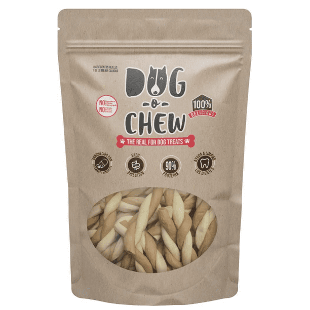 DOG-O-CHEW, Carnaza para Perro, Trenza Flexible 5", Sabor Cacahuate con Platano, 12 Piezas DOG-O-CHEW DOUBLE CHEW PLATANO CON CACAHUATE