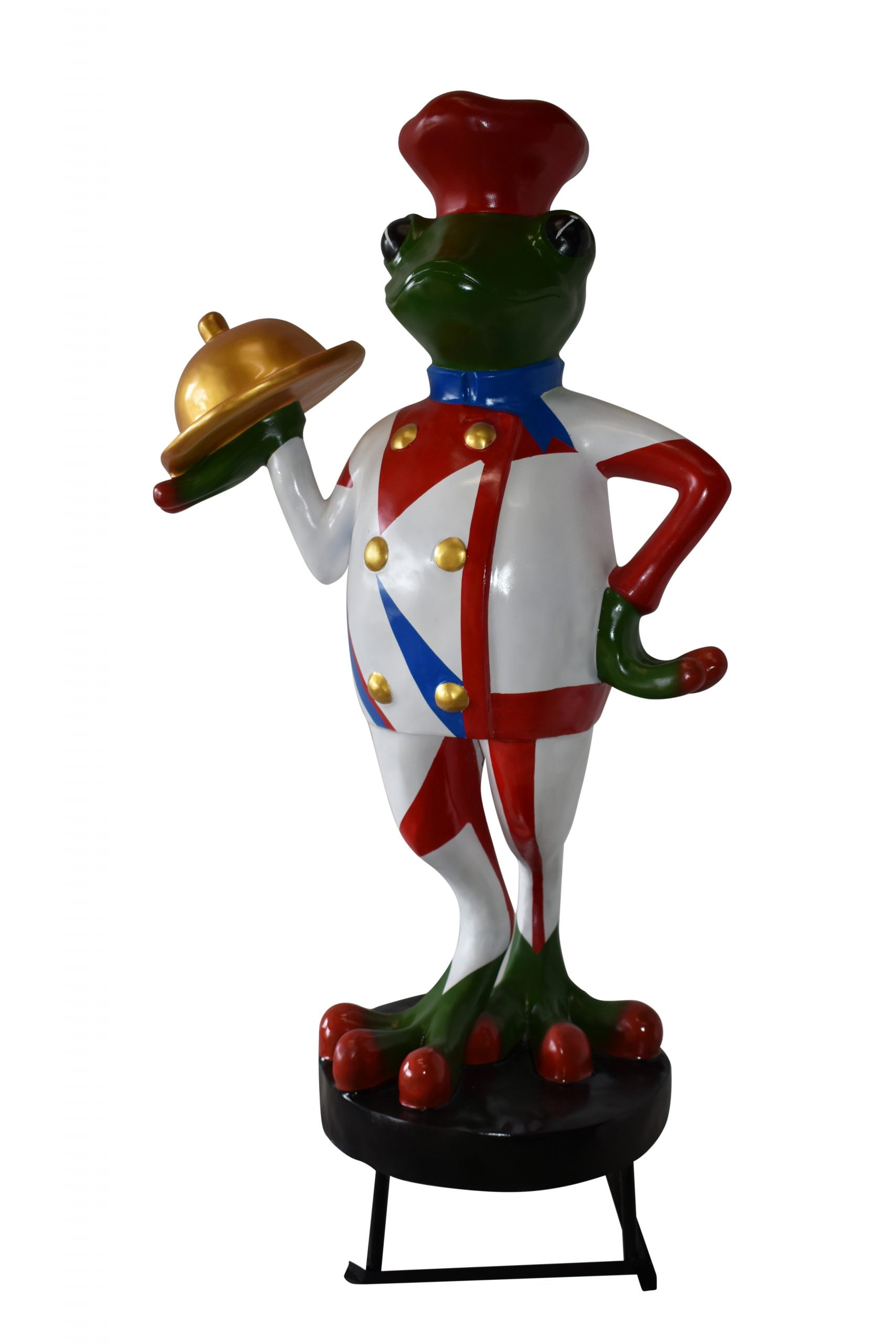 Giant Colorful Resin Frog Chef Outdoor Statue