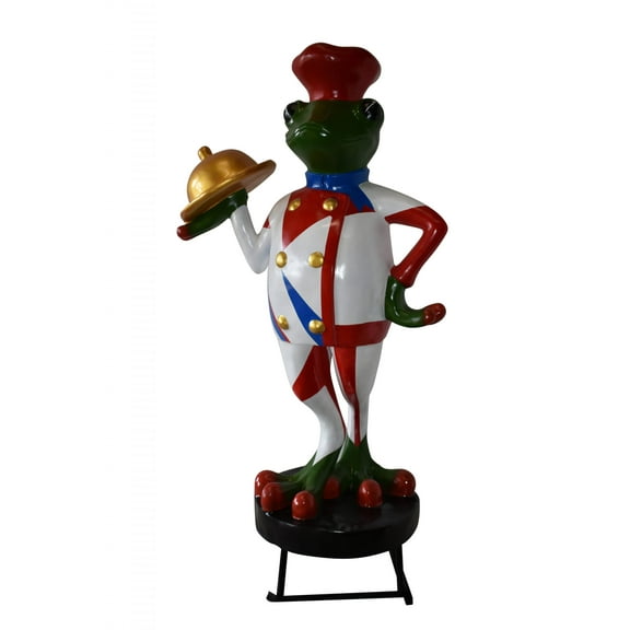 Nifao Giant Frog Chef Made of Resin Good for Outdoors – Garden Outdoor Decor Sculpture, 41"L x 30"W x 70"H