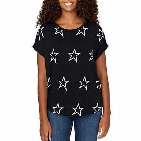 Buffalo David Bitton Women s Ultra Soft Relaxed Fit Stars Print T-Shirt Top