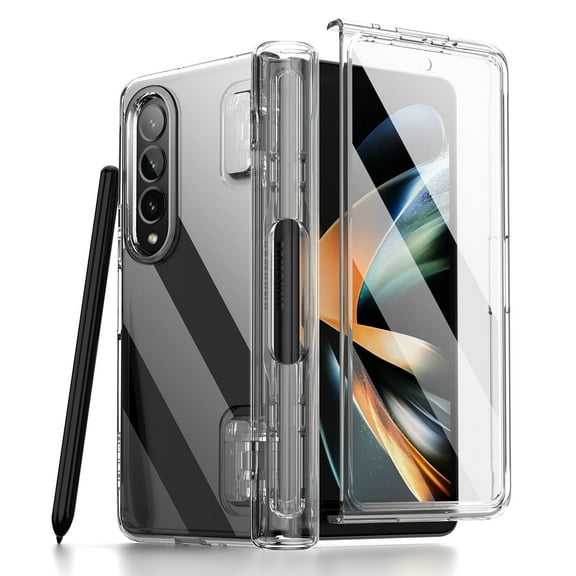 Suritch for Samsung Galaxy Z Fold 4 Case with Pen Holder Full Body Protection Shockproof Protective Cover