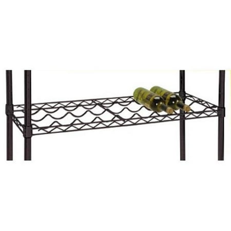 

FocusFoodService FFWS1448BK 14 in. x 48 in. Epoxy Wine Cradle Shelf - Black