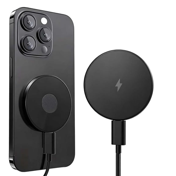Wireless Charger Pad,15W Fast Magnetic Wireless Charging compatible for iPhone 17/16/15/14/13/12 Series & AirPods Charging Cases,Black