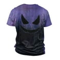 thumbnail image 4 of Men's Halloween Patchwork Skull Graphic T-Shirt Crew Neck Short Sleeve Casual Streetwear Top, 4 of 6