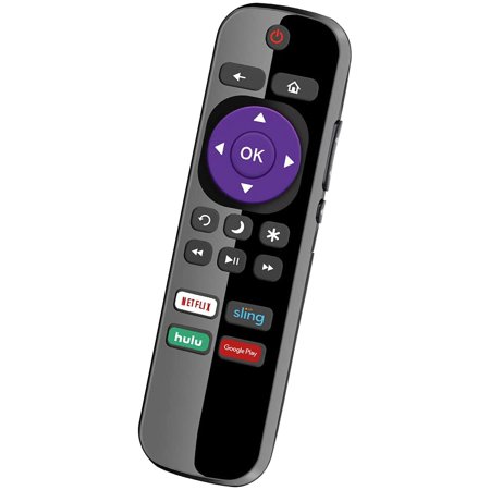 NS-RCRUS-17 Replacement for Insignia Roku Smart TV Remote and Insignia Roku TV 4K UHD LCD LED 24 32 39 40 43 48 49 50 55 65 in 720p 1080p Smart TV Netflix Sling Hulu and Google Play Shortcut Key