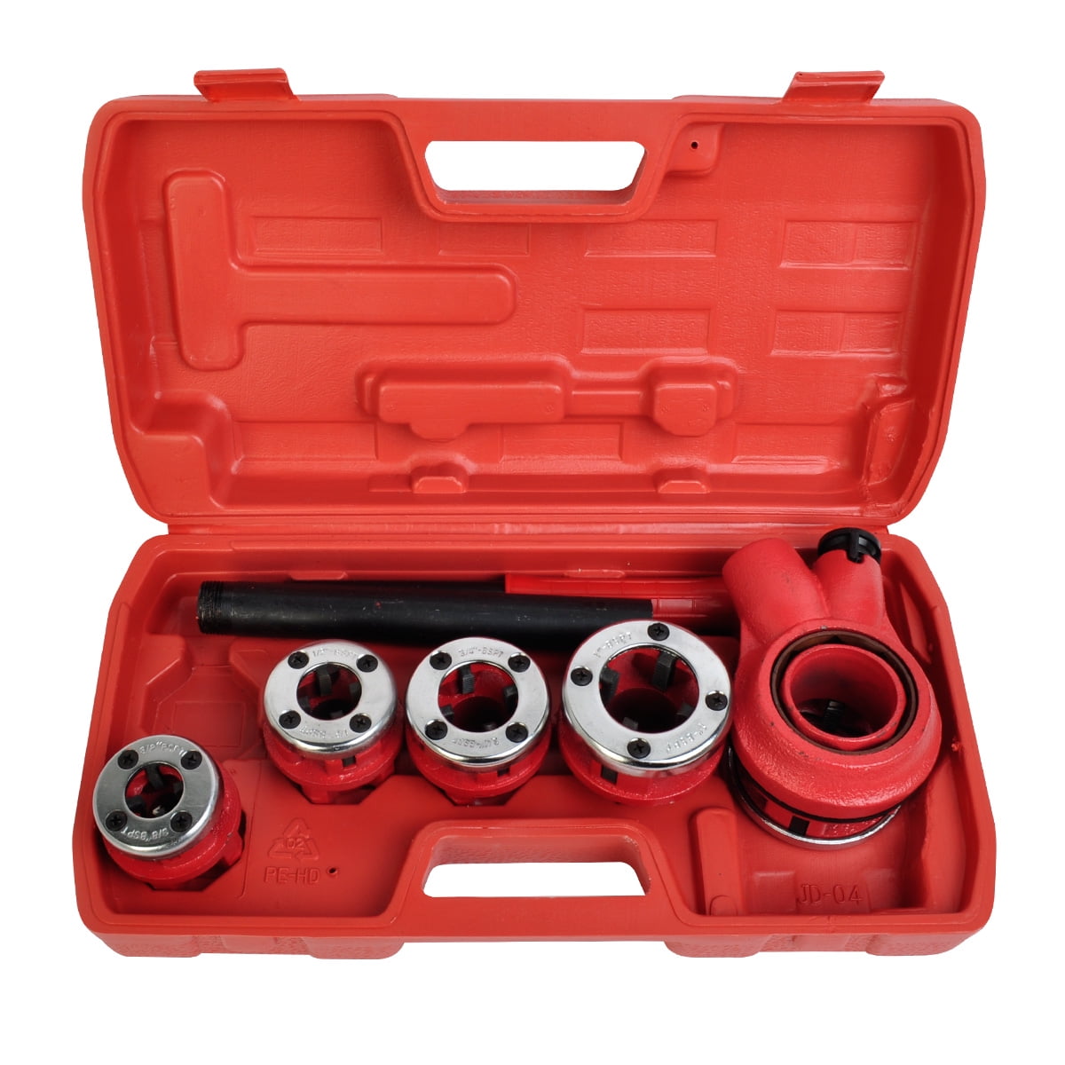 New Ratchet Pipe Threader Kit Set Ratcheting w/5 Dies and Case 