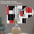 thumbnail image 2 of Red Kitchen Curtains 36 Inch Length Black Grey White Window Short Tier Curtains Over Sink Set of 2, Modern Abstract Geometric Art Small Kitchen Decor 26x36 Inch, 2 of 6