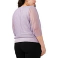 thumbnail image 2 of MSK WOMEN Womens Purple Embellished Sheer 3/4 Dolman Split Sleeves Lined V Neck Evening Top Plus 1X, 2 of 2