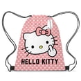 thumbnail image 3 of Mochila con cordón de poliéster Merlotti con bolsillo con estampado completo de Hello Kitty, bolsa de almacenamiento de gran capacidad para niña, 3 of 5