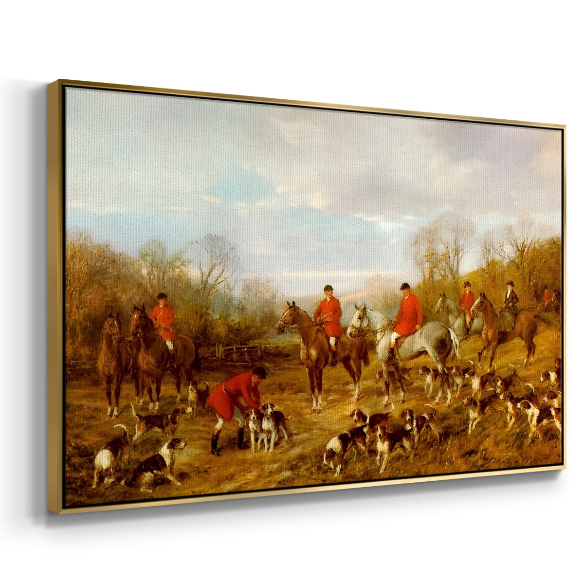 Vintage Animal Print-X By Wexford Home Framed in Gold Wood Gallery Wrapped Canvas 25 in. x 37 in.