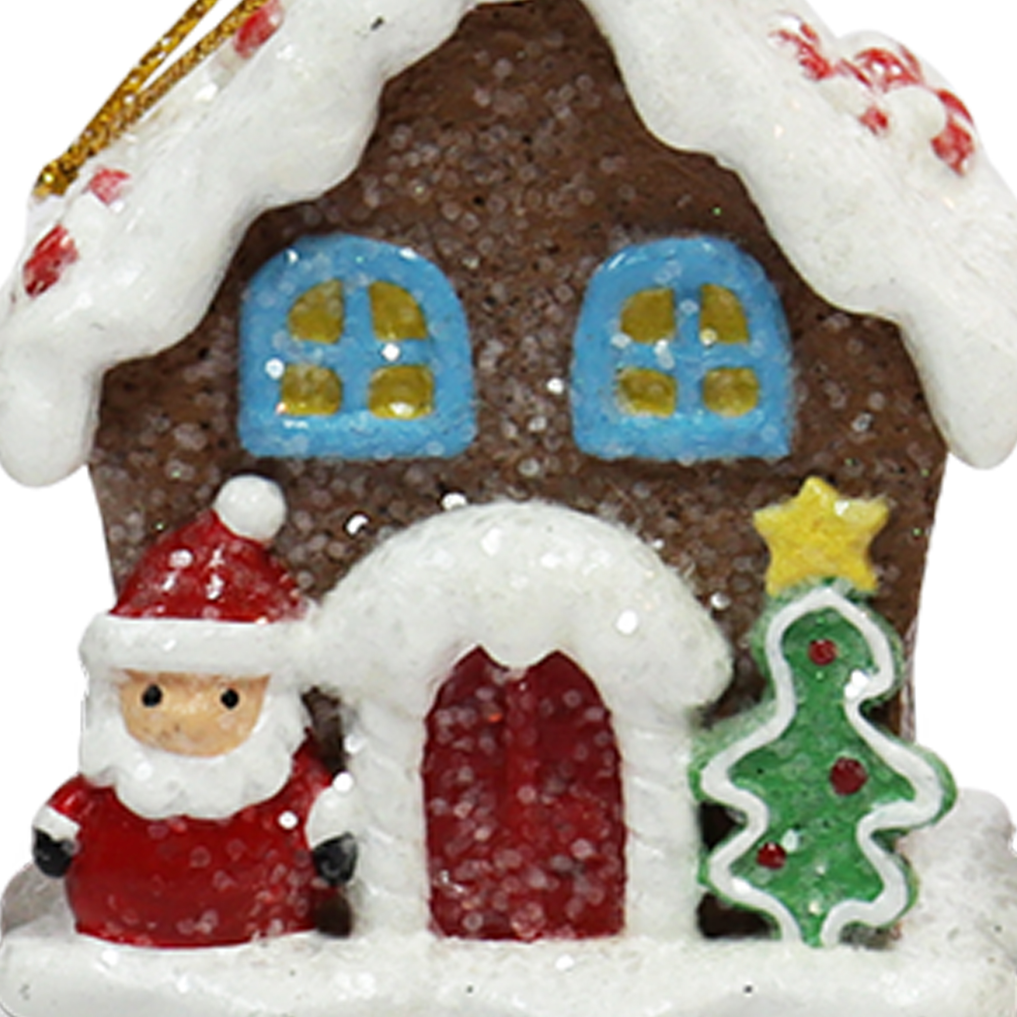 Gingerbread Openstock Oranments with Gingerman, Santa, Snowman, and Tree, by 3''H, by Holiday Time