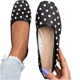 thumbnail image 6 of Shrysg Women's Polka Dot Ballet Flats Casual Slip-On Shoes Black, 6 of 9