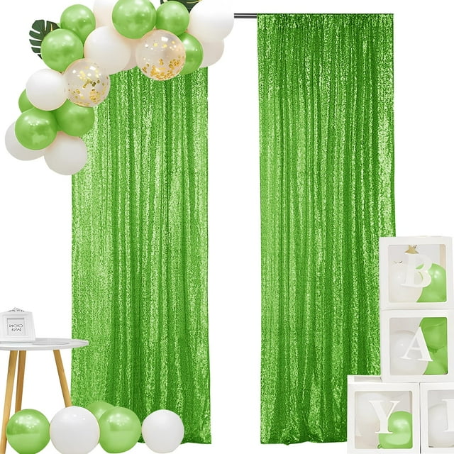 Fondos Hahuho 2 Paneles 61x244 cm Verde Claro con Lentejuelas