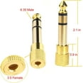 thumbnail image 4 of 2 pack 6.35mm Male Jack Headphone Adapter 1/4 inch to 3.5mm Female 1/8 inch Stereo Audio Adapter, Small to Large Headphone Jack Audio Plug Adapter for Digital Piano, Keyboard, 4 of 4