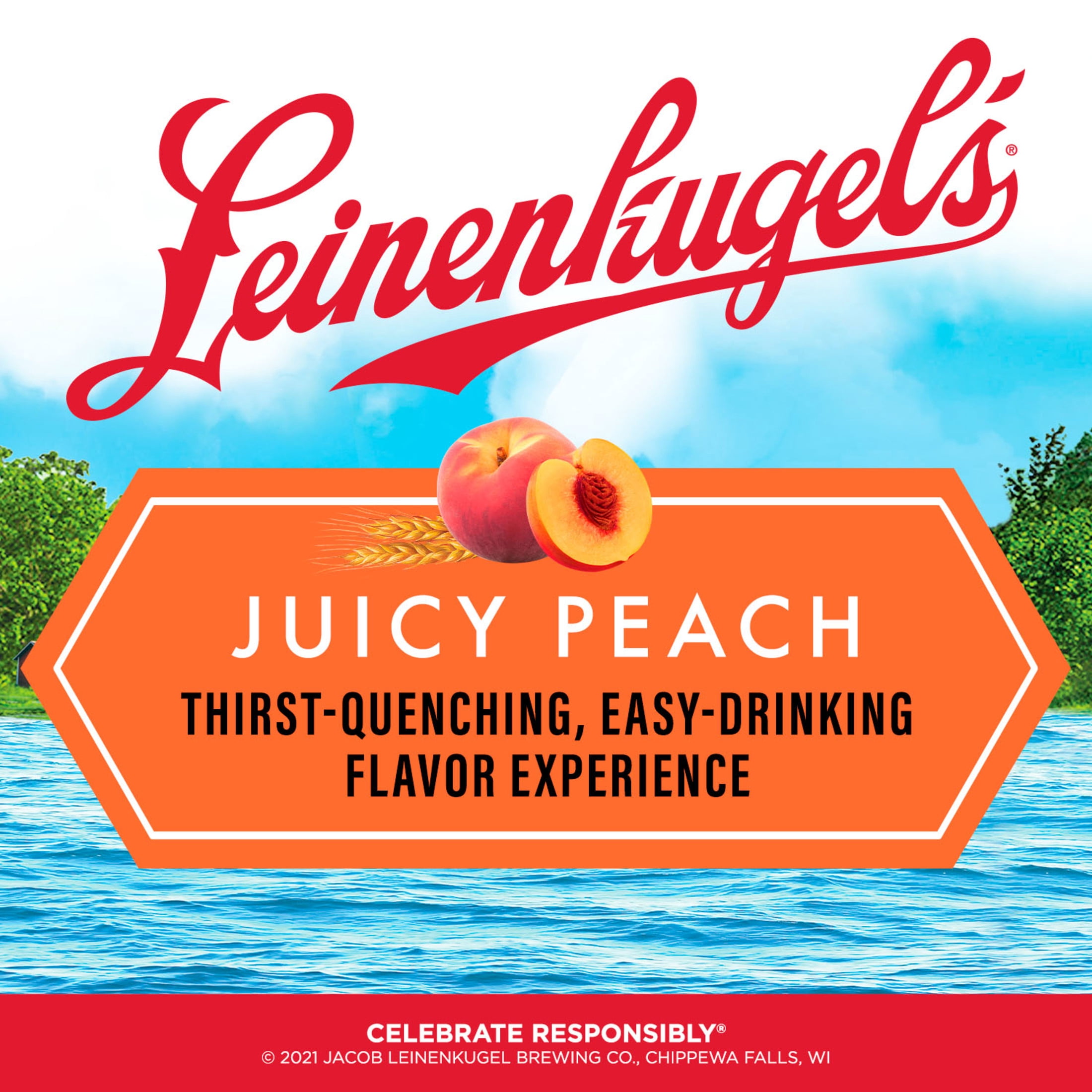Leinenkugel's Juicy Peach Beer, 12 Pack, 12 fl oz Aluminum Cans, 4.4% ABV