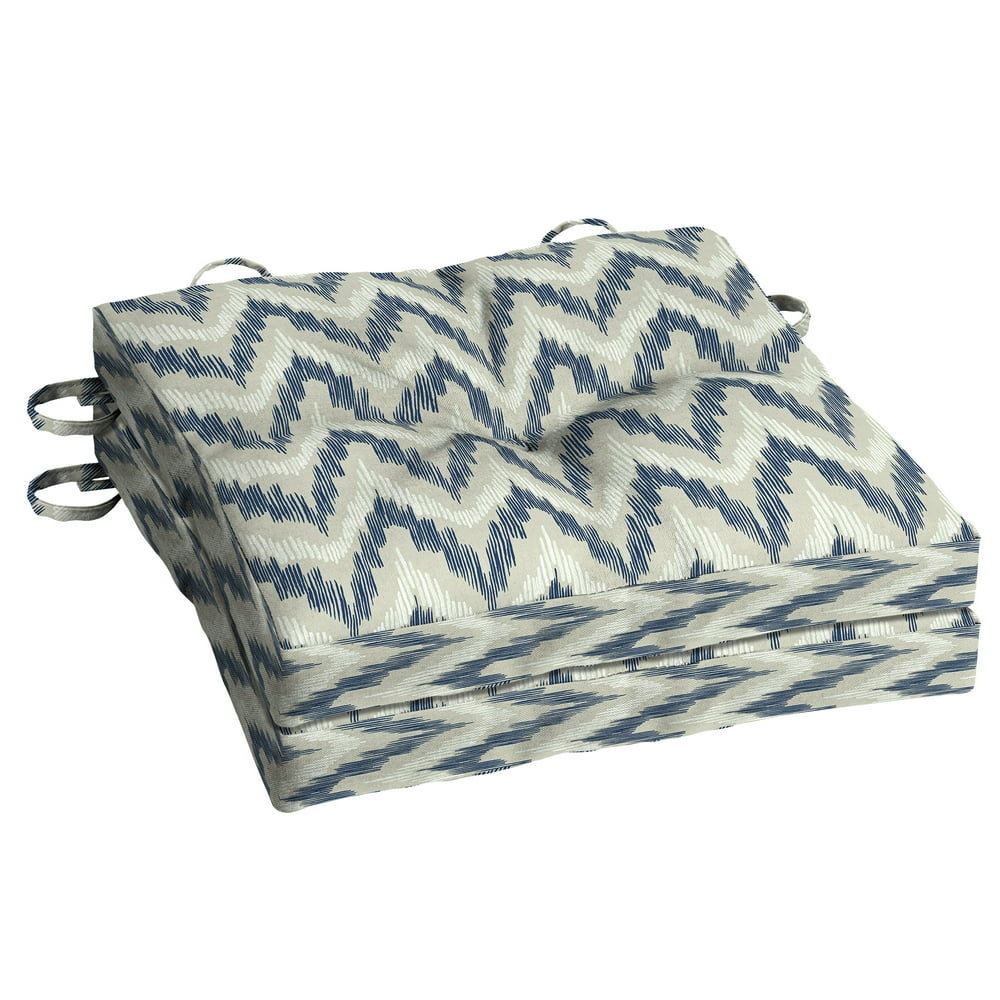 Mainstays Biatta Bay 15 x 15 in. Outdoor Square Bistro Cushion, Set of