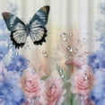 thumbnail image 5 of Orinice  Country Pink and Blue Floral Shower Curtain for Bathroom, Plant Green Eucalyptus and Nature Butterfly Fabric Shower Curtain with Hooks,Spring Garden Bathroom Curtain Shower Set, 36x72, 5 of 7