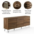 thumbnail image 5 of Crosley Furniture Teagan Mid Century Record Storage Sideboard Buffet Cabinet, 5 of 15