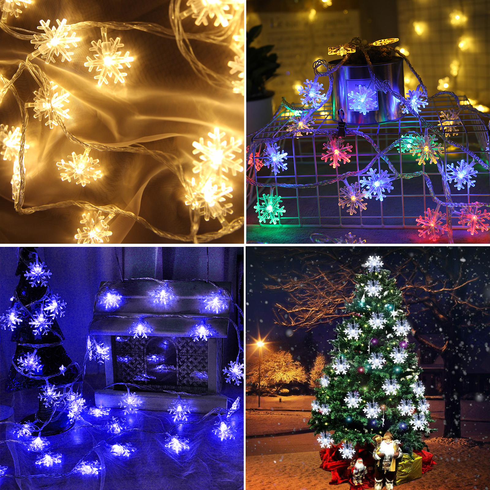 3.5M Snowflake Stars LED Curtain String Lights, 96LED Snowflake Window